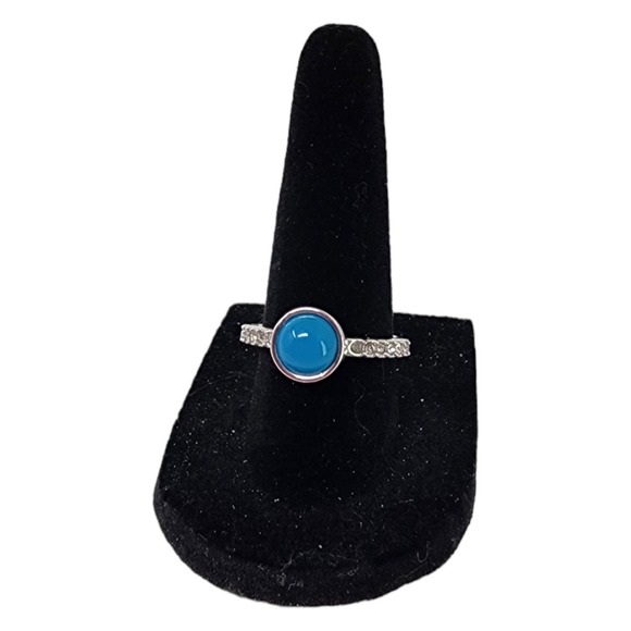 Lia Sophia Candy Dots Ring (Blue Raspberry) Silver, Resin, Cut Crystals - Size 7 - Picture 1 of 6